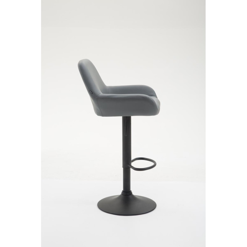 Tabouret de bar Braga, similicuir, gris B