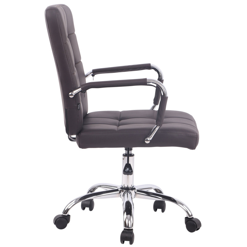 Chaise de bureau Deli PRO simili cuir brun