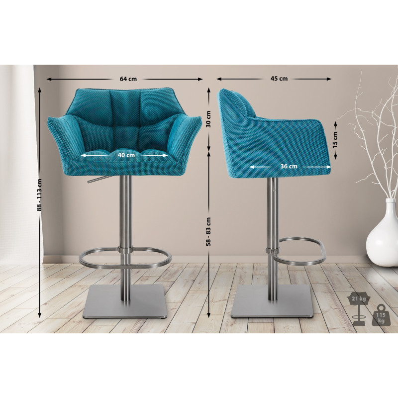 Tabouret de bar en tissu Damaso E