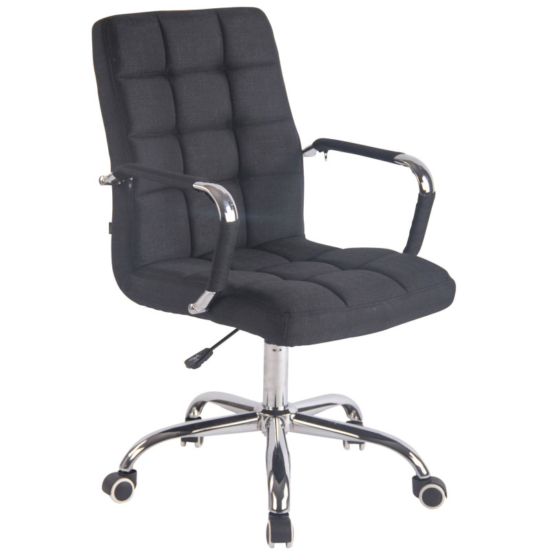 Chaise de bureau en tissu Deli noir