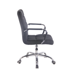 Chaise de bureau en tissu Deli noir