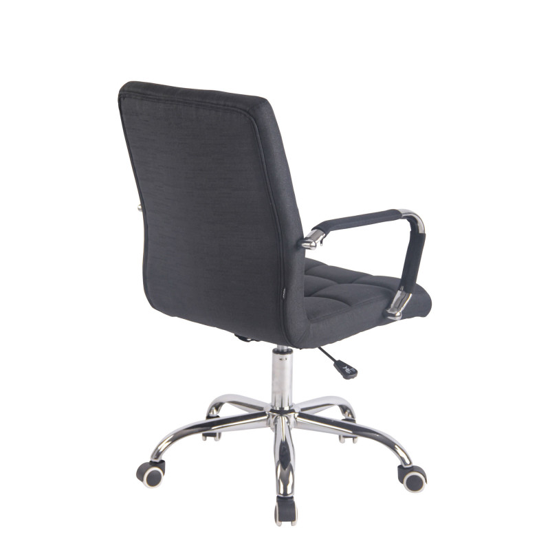 Chaise de bureau en tissu Deli noir