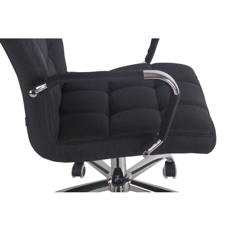 Chaise de bureau en tissu Deli noir