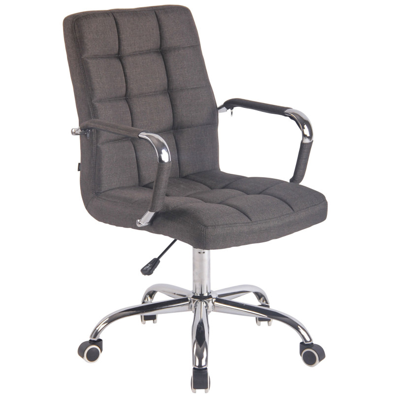 Chaise de bureau en tissu Deli gris foncé