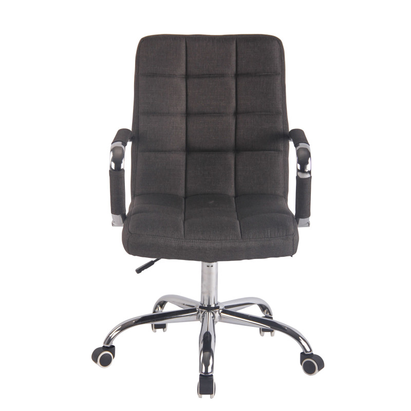 Chaise de bureau en tissu Deli gris foncé