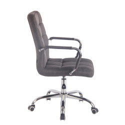 Chaise de bureau en tissu Deli gris foncé
