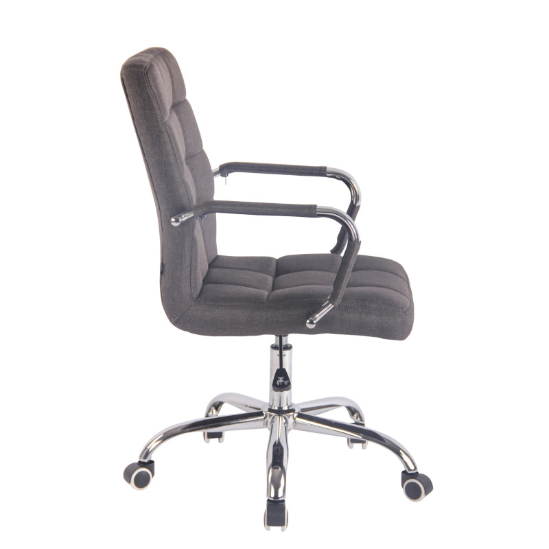 Chaise de bureau en tissu Deli gris foncé