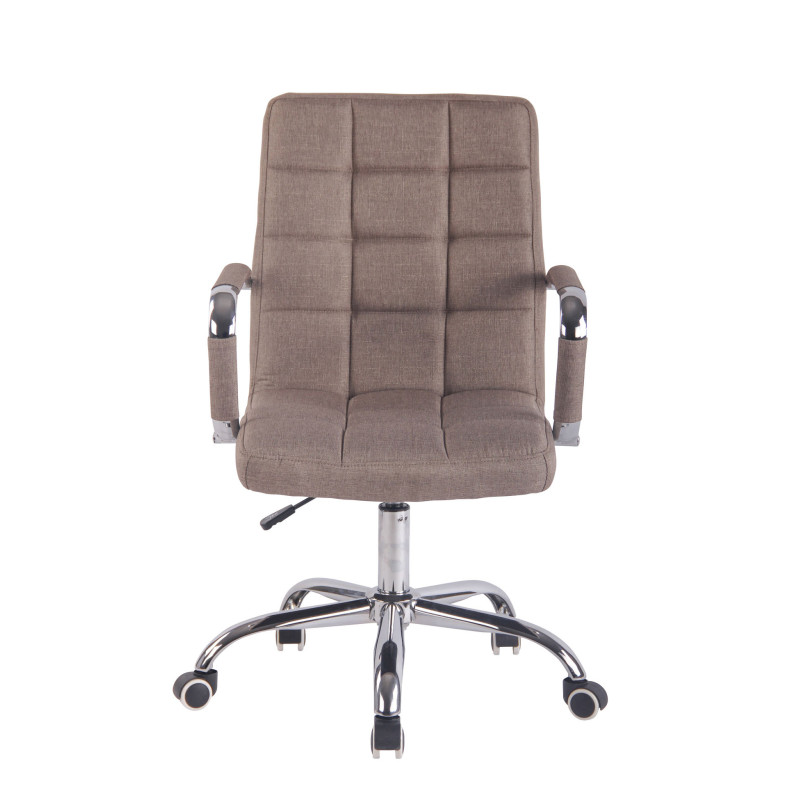Chaise de bureau en tissu Deli taupe
