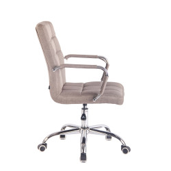 Chaise de bureau en tissu Deli taupe