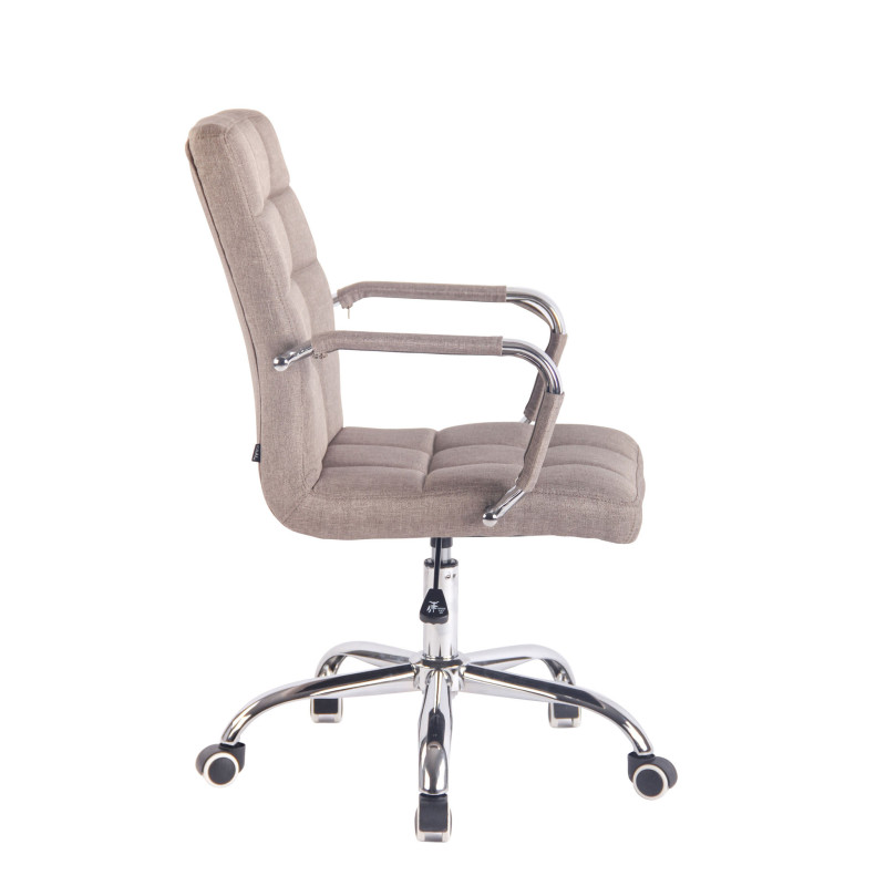 Chaise de bureau en tissu Deli taupe