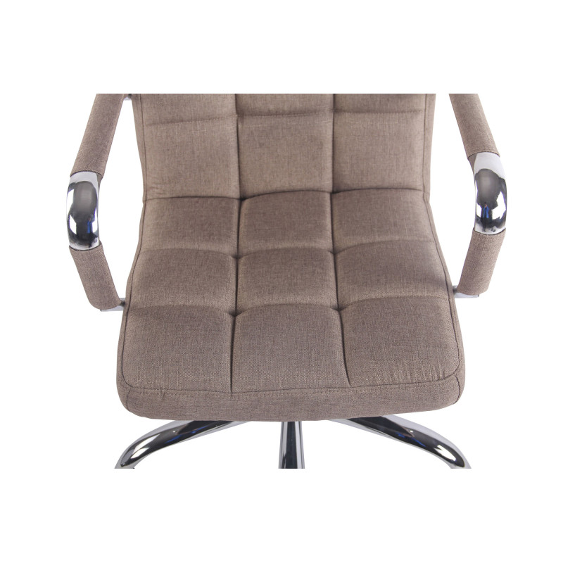Chaise de bureau en tissu Deli taupe