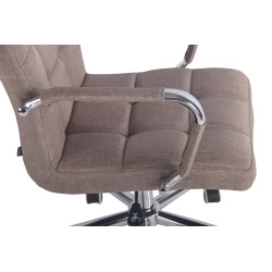Chaise de bureau en tissu Deli taupe