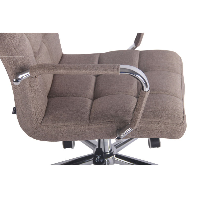 Chaise de bureau en tissu Deli taupe