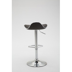 Tabouret de bar Shanghai, tissu, chrome, gris foncé