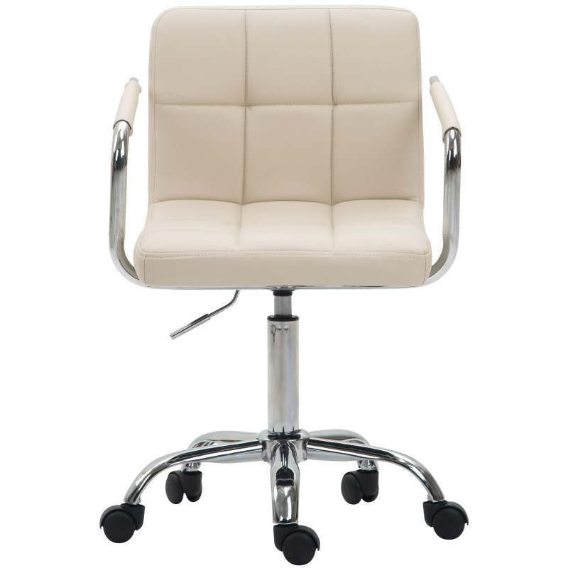Chaise de bureau Lucy V2 en cuir artificiel crème