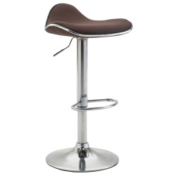Tabouret de bar Shanghai, tissu, chrome, marron