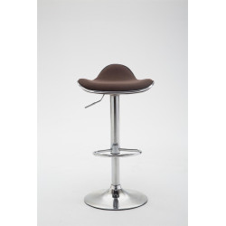 Tabouret de bar Shanghai, tissu, chrome, marron