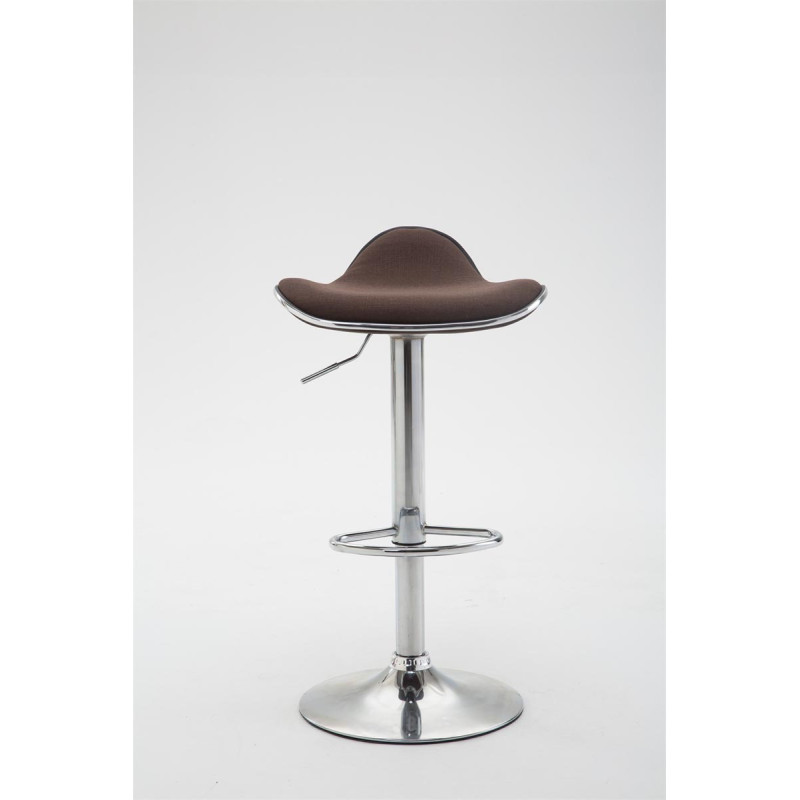 Tabouret de bar Shanghai, tissu, chrome, marron