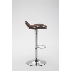 Tabouret de bar Shanghai, tissu, chrome, marron