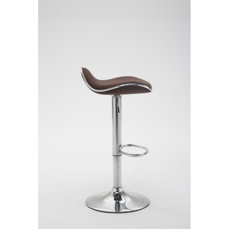 Tabouret de bar Shanghai, tissu, chrome, marron