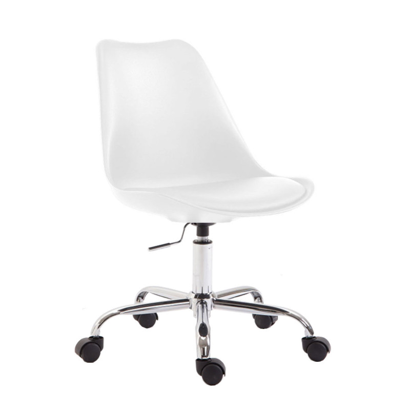 Chaise de bureau en plastique Toulouse blanc
