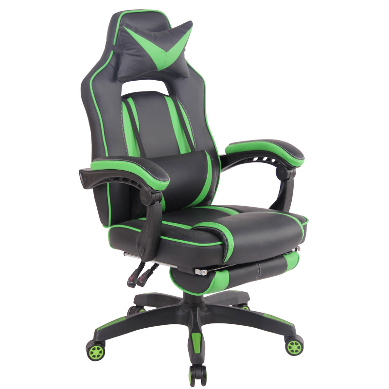 Chaise de bureau chauffante noir/vert