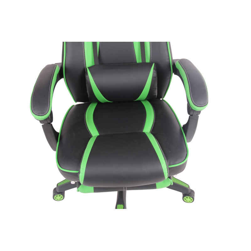 Chaise de bureau chauffante noir/vert