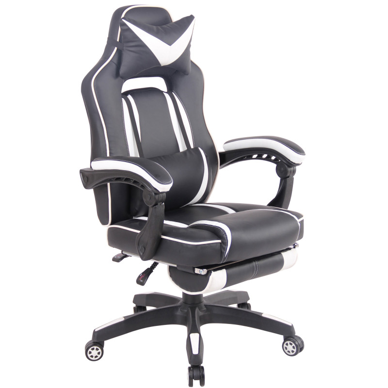 Chaise de bureau chauffante noir/blanc