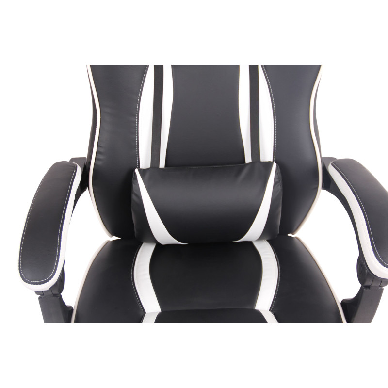 Chaise de bureau chauffante noir/blanc