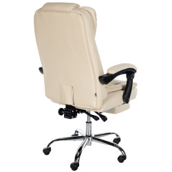 Chaise de bureau Oxygen en cuir artificiel crème