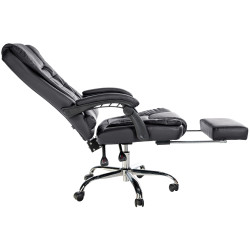 Chaise de bureau Oxygen en cuir artificiel noir