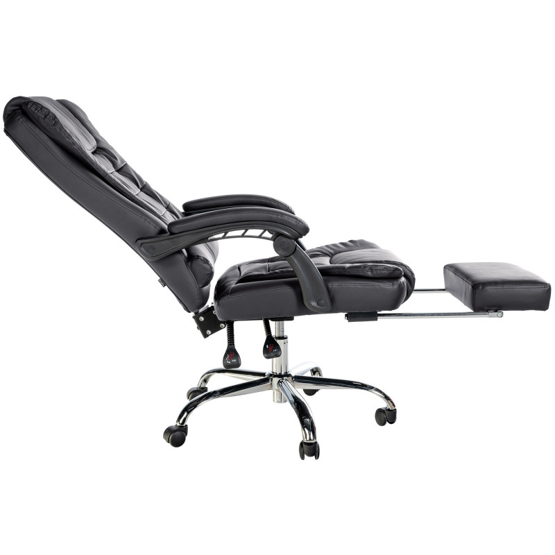 Chaise de bureau Oxygen en cuir artificiel noir