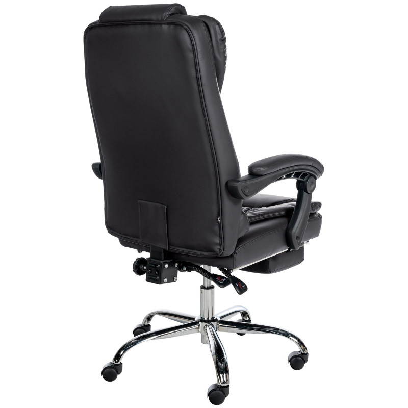 Chaise de bureau Oxygen en cuir artificiel noir
