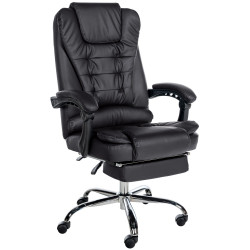 Chaise de bureau Oxygen en cuir artificiel noir