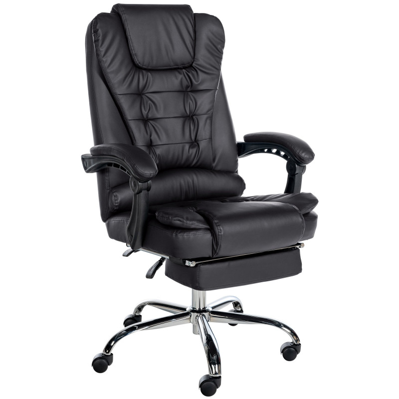 Chaise de bureau Oxygen en cuir artificiel noir