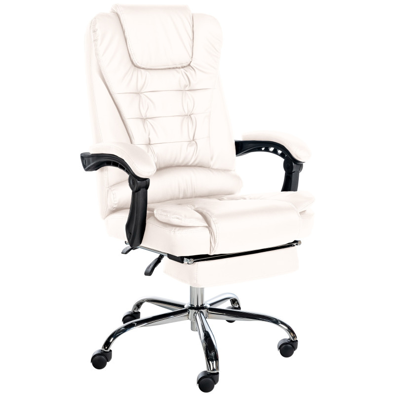 Chaise de bureau Oxygen en cuir artificiel blanc