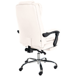 Chaise de bureau Oxygen en cuir artificiel blanc