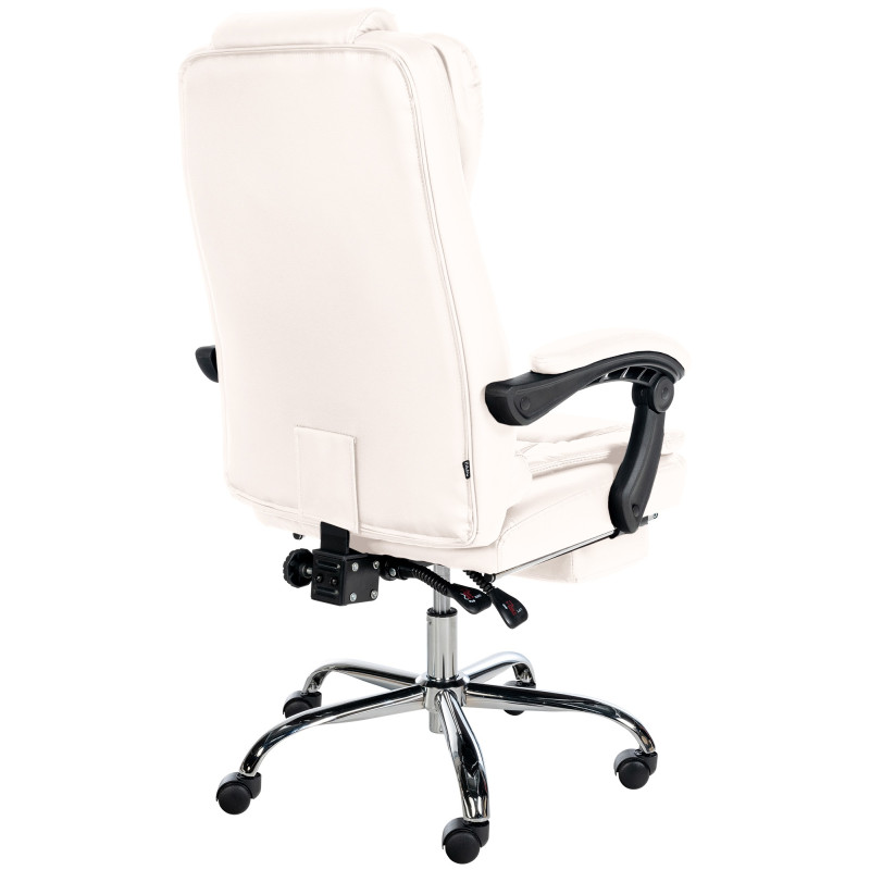 Chaise de bureau Oxygen en cuir artificiel blanc