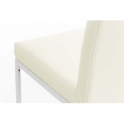 Tabouret de bar Panama W, similicuir, crème