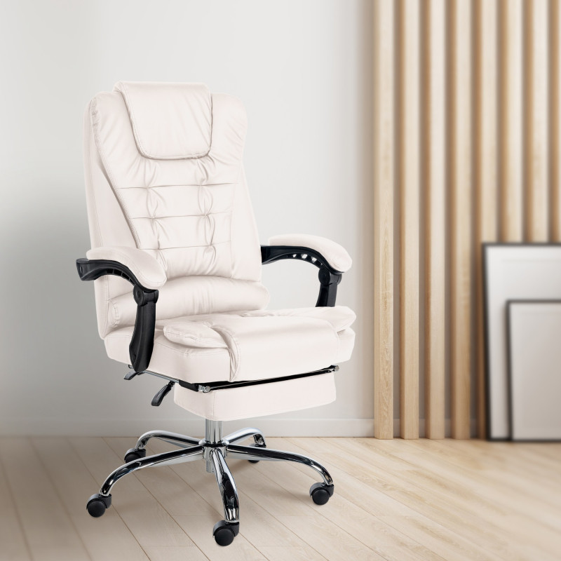 Chaise de bureau Oxygen en cuir artificiel blanc