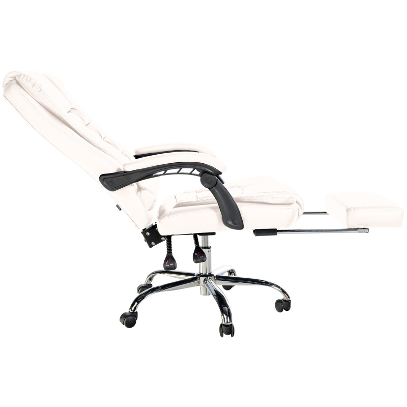 Chaise de bureau Oxygen en cuir artificiel blanc