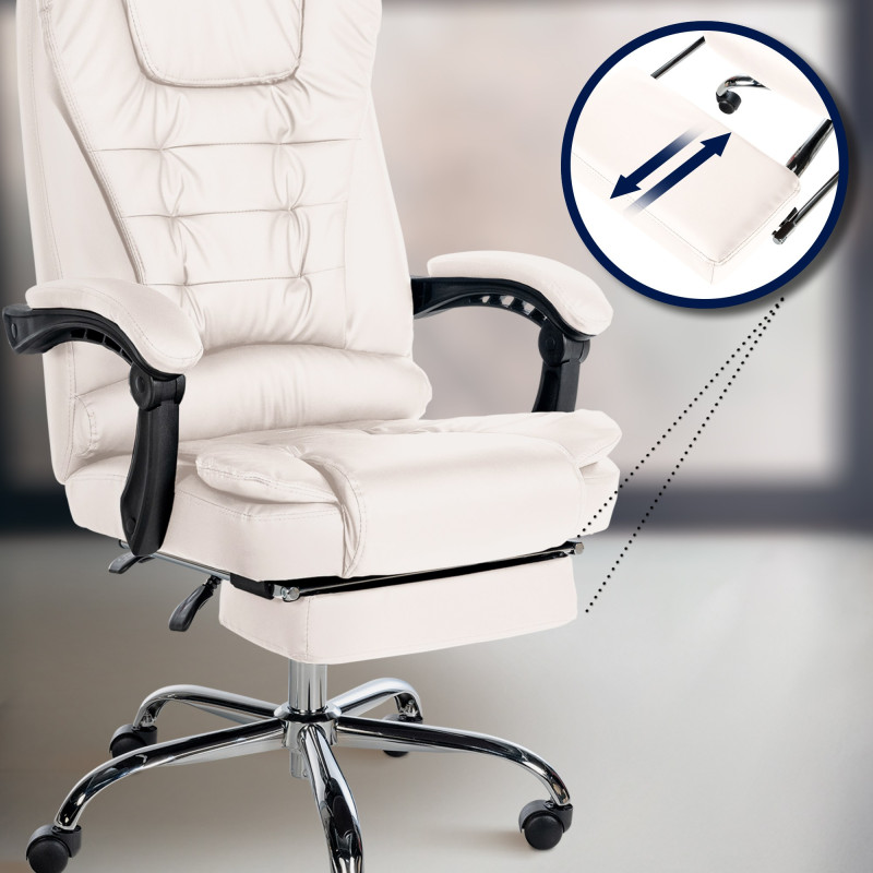 Chaise de bureau Oxygen en cuir artificiel blanc
