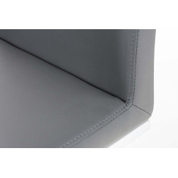 Sgabello da bar Panama W, similpelle, grigio