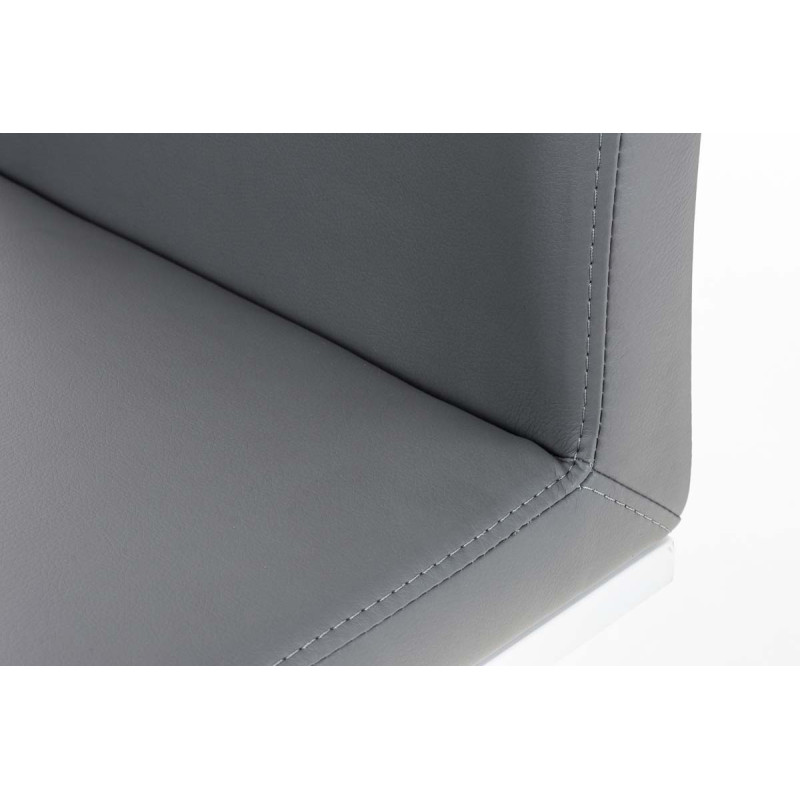 Tabouret de bar Panama W, similicuir, gris