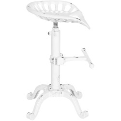 Tabouret de bar Butch, blanc antique
