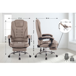 Chaise de bureau en tissu Oxygen taupe