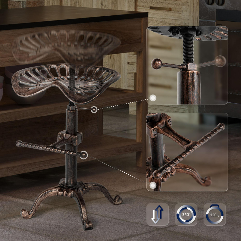 Banqueta de bar Butch em bronze