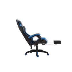 Chaise de bureau Ignite en similicuir noir/bleu