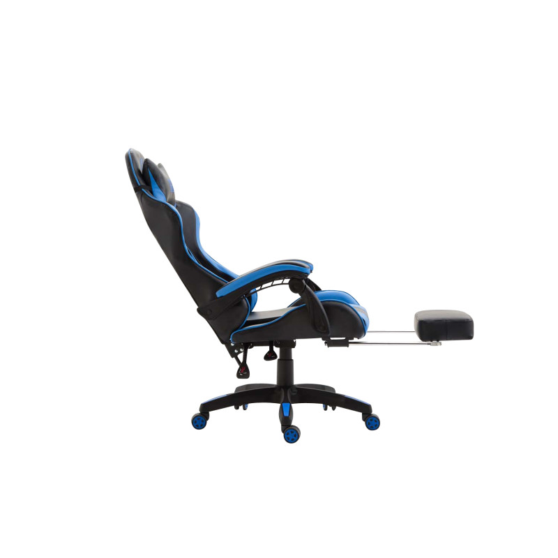 Chaise de bureau Ignite en similicuir noir/bleu
