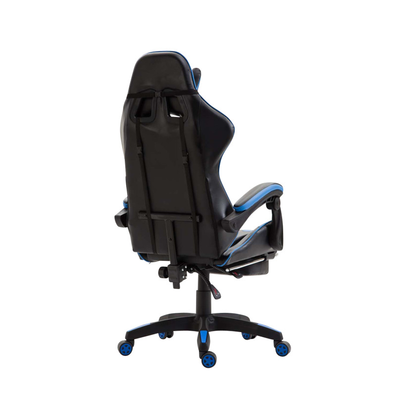 Chaise de bureau Ignite en similicuir noir/bleu